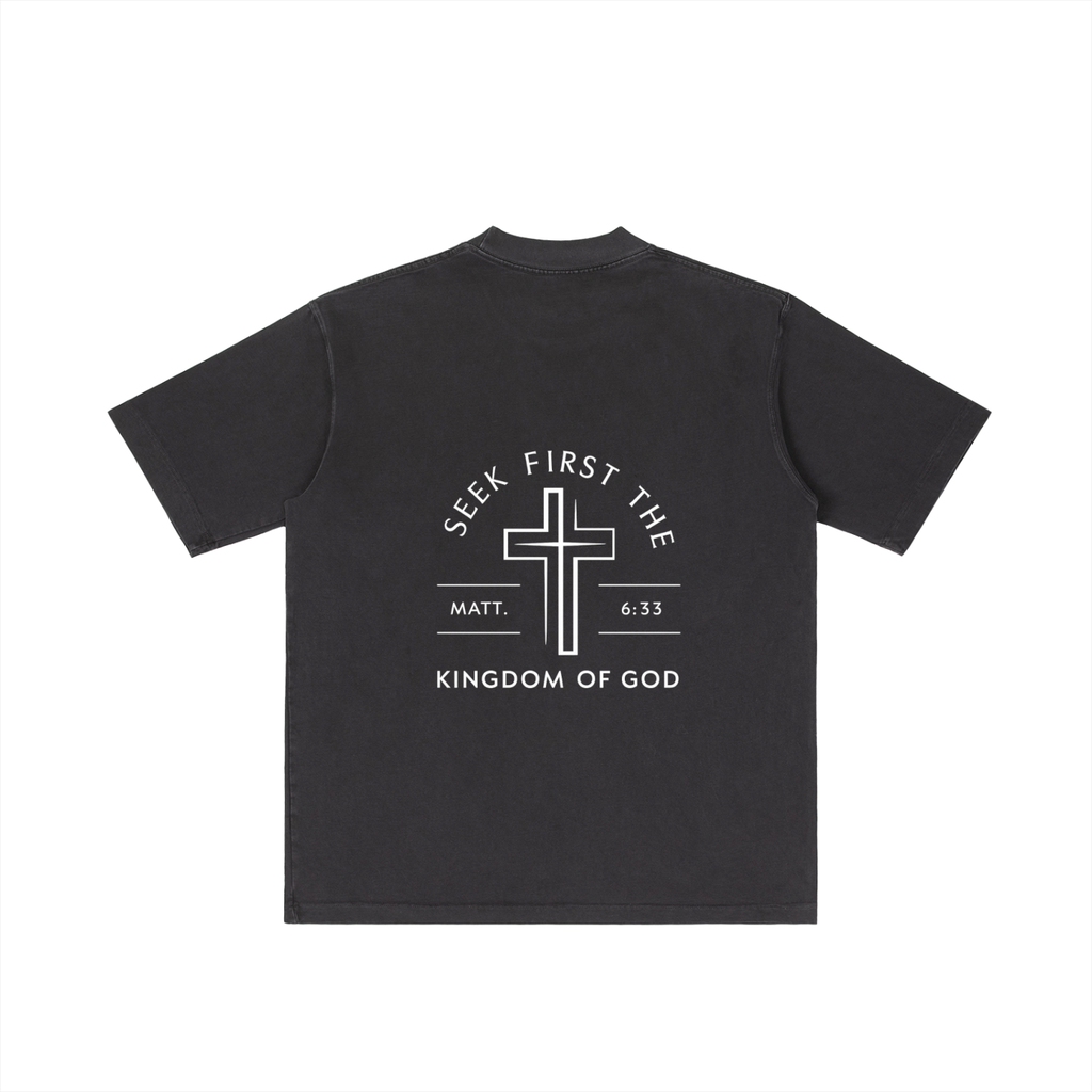 Vintage Distressed “Seek First the Kingdom of God” Tee – Matt. 6:33