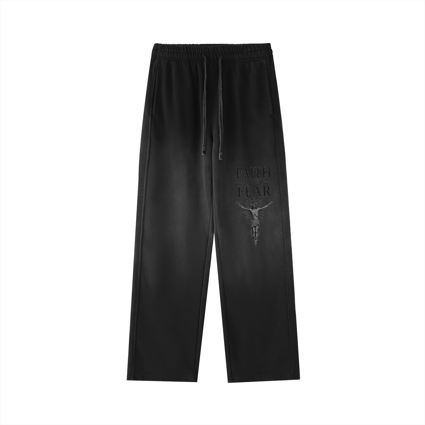 Vintage Washed “Faith Over Fear” Sweatpants